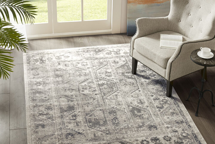 Dakota Tiled Border Area Rug in Beige/Cream From Madison Park