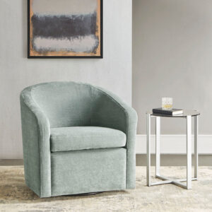 Amber Swivel Chair in Light Blue From Martha Stewart