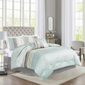 Amherst 7 Piece Comforter Set in Aqua From Madison Park