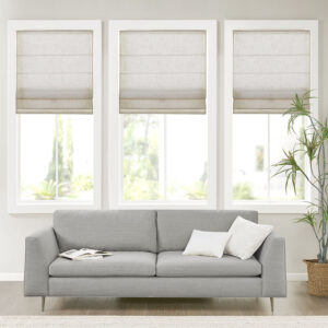 Kyler Linen Blend Light Filtering Cordless Roman Shade in Natural From Madison Park