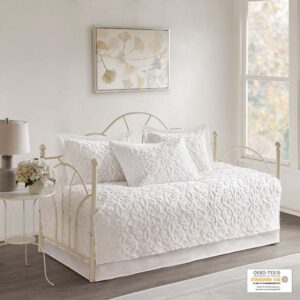 Sabrina 5 Piece Tufted Cotton Chenille Daybed Set in Off-White From Madison Park