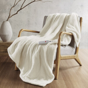 Amira Dream Soft Heated Throw in Ivory From Sharper Image