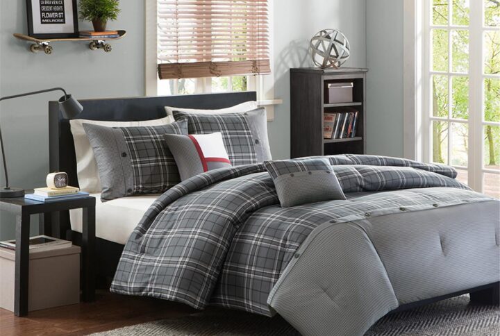 Daryl Comforter Set in Grey From Intelligent Design