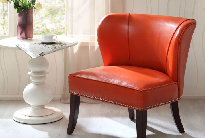 Hilton Armless Accent Chair in Orange From Madison Park