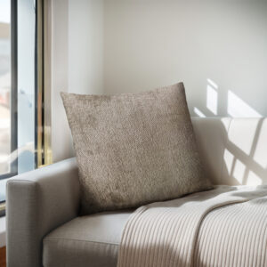 Ava Solid Square Pillow in Dark Taupe From Chapel Hill