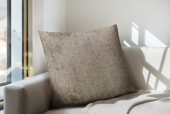 Ava Solid Square Pillow in Dark Taupe From Chapel Hill