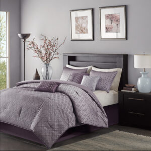 Biloxi 7 Piece Comforter Set in Purple From Madison Park