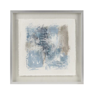 Ashlar Hand Painted Abstract Framed Glass and Matted Wall Art in Blue From Madison Park