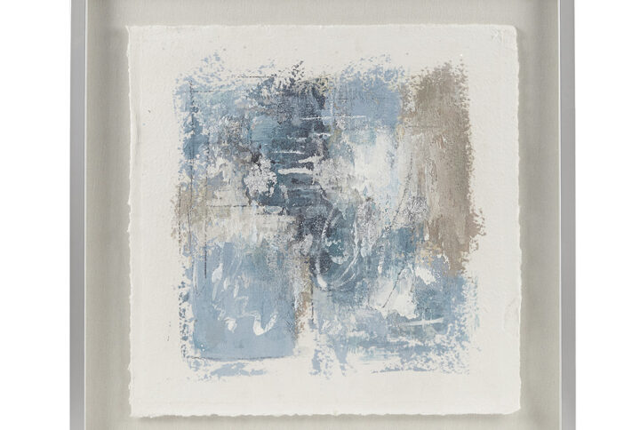 Ashlar Hand Painted Abstract Framed Glass and Matted Wall Art in Blue From Madison Park