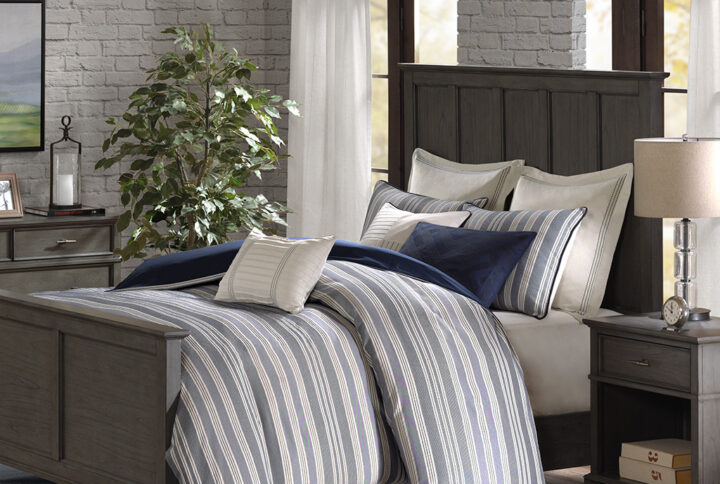 Farmhouse Comforter Set in Blue From Madison Park Signature