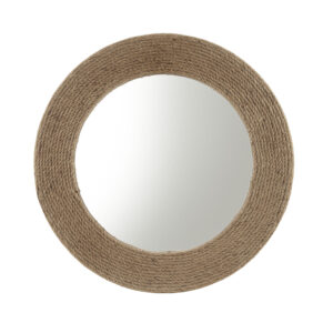 Cove Natural Jute Rope Round Wall Mirror 26" in Natural From Madison Park