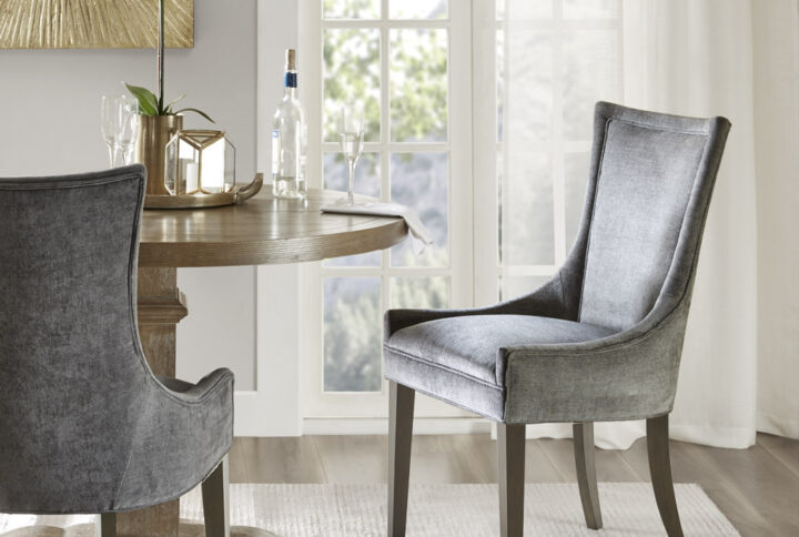 Ultra Dining Side Chair (set of 2) in Dark Gray From Madison Park Signature