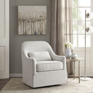 Theo Swivel Glider Chair in Ivory/Black From Madison Park