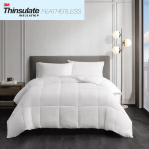 Year Round Warmth Cotton Down Alternative Featherless Comforter in White From Sleep Philosophy