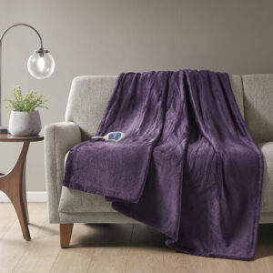 Heated Plush Throw in Purple From Beautyrest