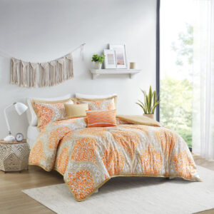 Senna Comforter Set in Orange From Intelligent Design