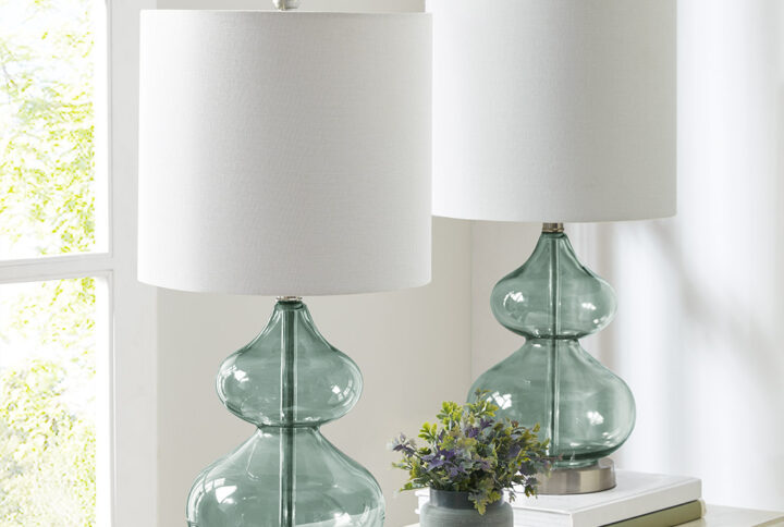 Ellipse Curved Glass Table Lamp