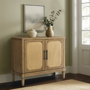 Salina Woven Cane Accent Cabinet in Toasted Almond From Martha Stewart