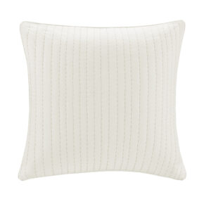 Camila Cotton Quilted Euro Sham in White From INK+IVY