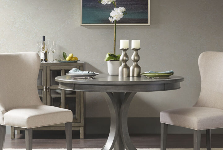 Helena Round Dining Table in Grey From Madison Park Signature