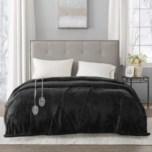 Heated Plush Blanket in Black From Beautyrest