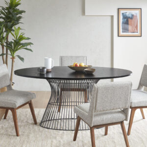 Mercer Oval Dining Table in Black From INK+IVY