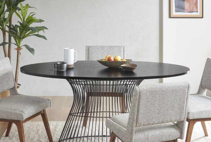 Mercer Oval Dining Table in Black From INK+IVY