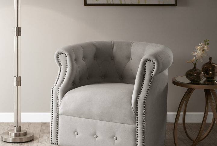 Owen Swivel Chair in Beige From Madison Park