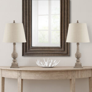 Provencal 29"H Resin Table Lamp Set of 2 in Reclaimed Grey From Martha Stewart