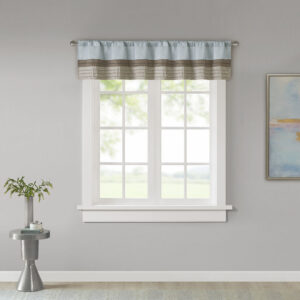 Amherst Polyoni Pintuck Window Valance in Blue From Madison Park