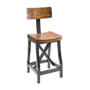 Lancaster Barstool with Back in Amber/Graphite From INK+IVY