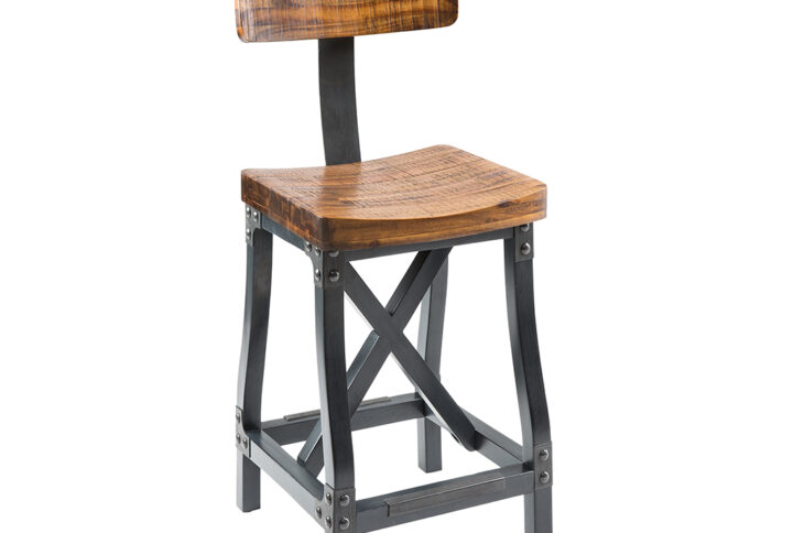 Lancaster Barstool with Back in Amber/Graphite From INK+IVY