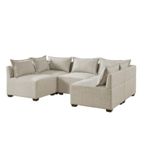 Molly 5-Piece Modular U-Shape Sofa in Linen From INK+IVY