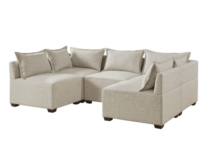 Molly 5-Piece Modular U-Shape Sofa in Linen From INK+IVY