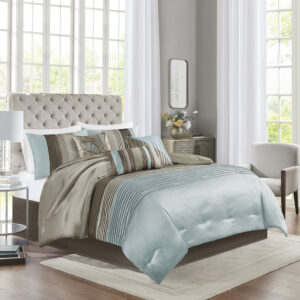 Amherst 7 Piece Comforter Set in Blue From Madison Park