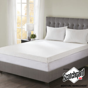 4" Gel Memory Foam with 3M Cover 4" Memory Foam Mattress Topper in White From Sleep Philosophy