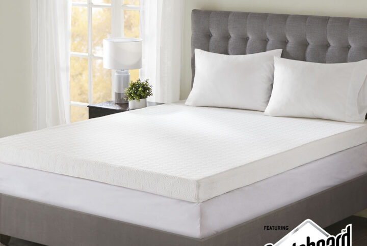 4" Gel Memory Foam with 3M Cover 4" Memory Foam Mattress Topper in White From Sleep Philosophy