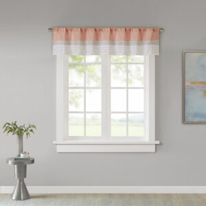 Amherst Polyoni Pintuck Valance in Coral From Madison Park