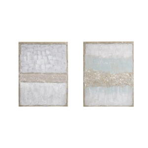 Radiant Flatland Hand Embellished Glitter 2-piece Canvas Wall Art Set in Multi From Madison Park