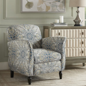 Escher Accent Chair in Blue Multi/Brown From Madison Park