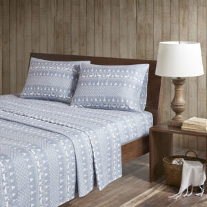 Flannel Sheet Set in Blue Winter Frost From Woolrich