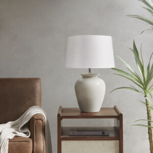 Anzio Ceramic Table Lamp in Cream From INK+IVY