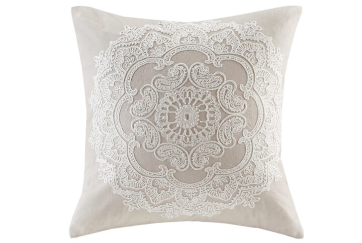 Suzanna Square Pillow in Taupe From Harbor House