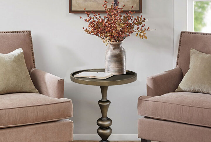 Del Mar Pedestal Accent Table in Bronze From Madison Park