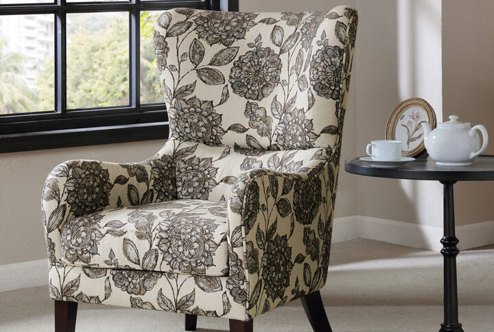 Arianna Swoop Wing Chair in Multi From Madison Park