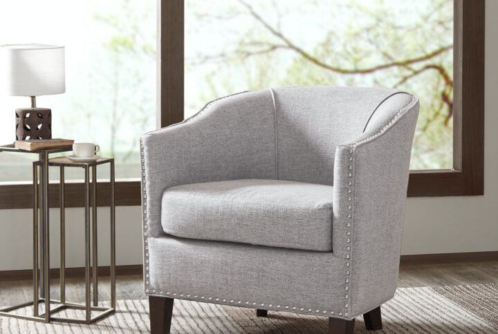 Fremont Barrel Arm Chair in Cream From Madison Park