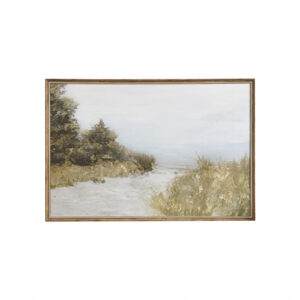 Lake Walk Abstract Landscape Framed Canvas Wall Art in Multi From Martha Stewart