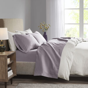 3M Microcell Luxurious Brushed Microfiber Deep Pocket Sheet Set in Purple From Madison Park