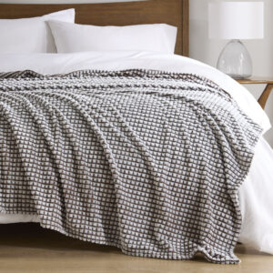 Carved Plush Blanket in Brown From Madison Park