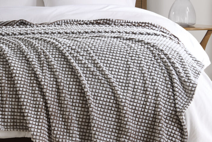 Carved Plush Blanket in Brown From Madison Park